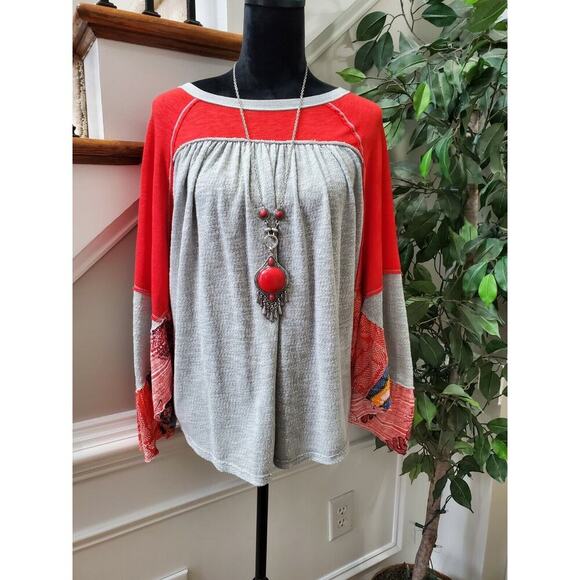 We The Free Women's Gray Polyester Round Neck Long Sleeve Top Shirt Size Medium - Picture 10 of 10